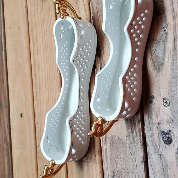 2 porcelain treasure flatware holders - Picture 6 of 16